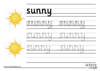 Sunny Handwriting Worksheet