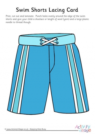 Swim Shorts Lacing Card