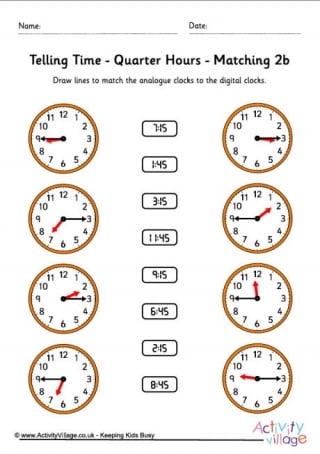 telling time worksheets