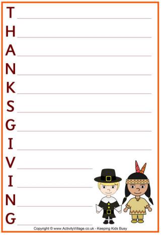 Thanks Acrostic Poem Printable