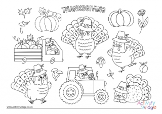 thanksgiving dinner plate coloring page