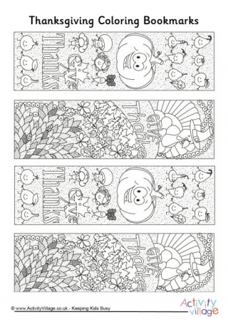 Printable Thanksgiving Coloring Bookmarks