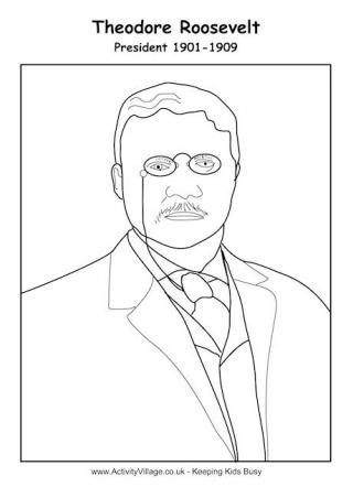  Theodore Roosevelt Colouring Page 2
