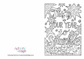 This Is Your Year To Sparkle Colouring Card