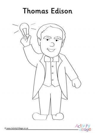 Thomas Edison Colouring Page