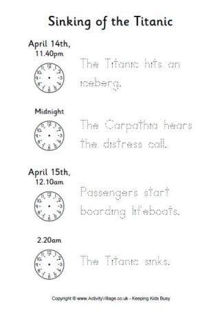 Titanic Worksheets