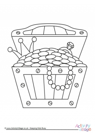 Treasure Chest Colouring Page
