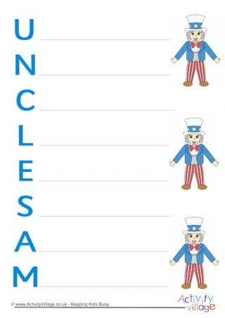 Uncle Sam Acrostic Poem Printable