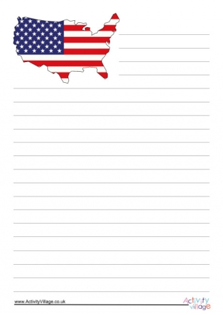 USA Map Writing Paper