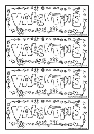 Valentine Colouring Bookmarks