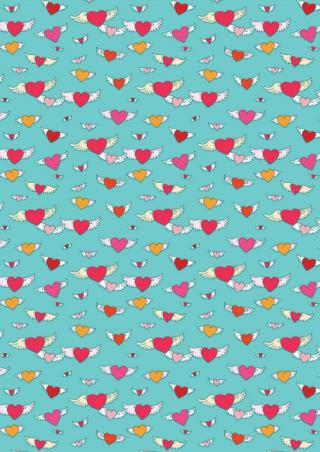 Valentine's Day Scrapbook Paper - I Love You Mint