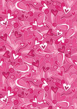 Valentine's Day Scrapbook Paper - Pink Heart Background