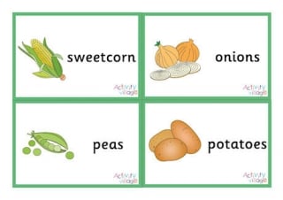 Vegetable Flashcards Small