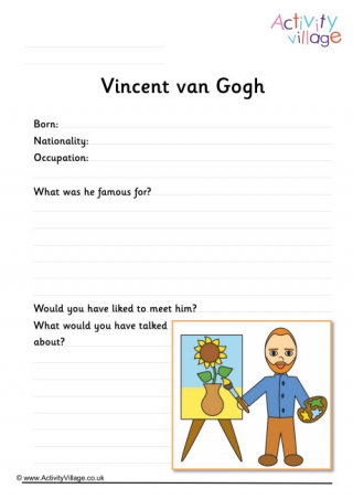 Vincent van Gogh Worksheet