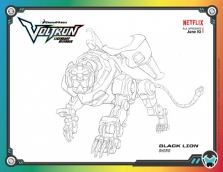 Voltron Legendary Defender Colouring Page - Black Lion