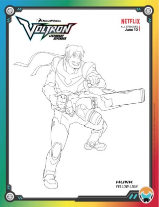 Voltron Legendary Defender Colouring Page - Hunk