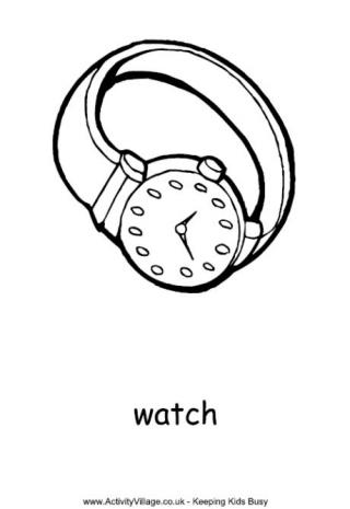 Watch Colouring Page