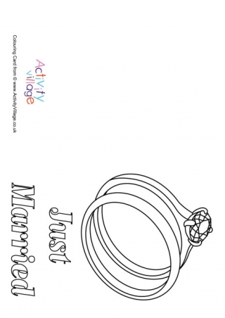 Wedding Rings Colouring Card