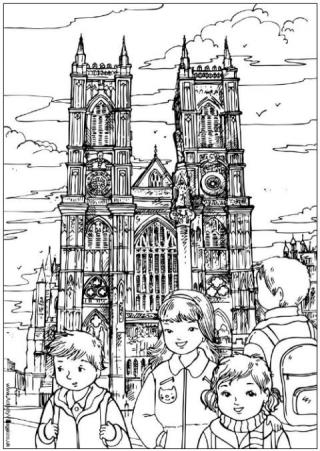 Westminster Abbey Colouring Page