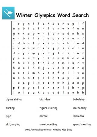 olympic games word search