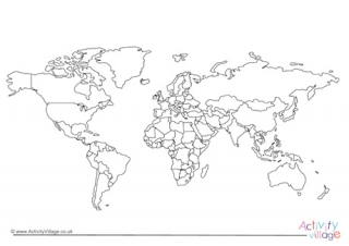 blank map of the world with borders