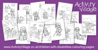 More New Children With Disabilities Colouring Pages