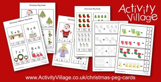New Christmas Peg Cards for Early Learning