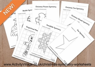 New Christmas Symmetry Worksheets