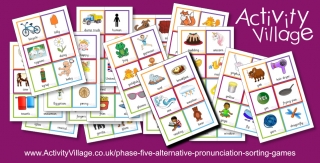 New Phase Five Alternative Pronunciation Sorting Game Cards