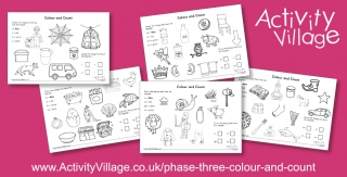 New Phonics Phase Three Colour and Count Pages