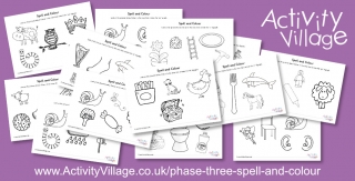 New Phase Three Spell and Colour Worksheets