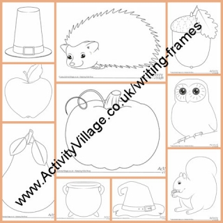 New Writing Frames for Autumn, Halloween and Thanksgiving