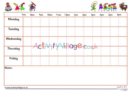 5 day weekly schedule 6