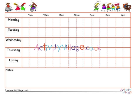 5 Day Weekly Schedule 7