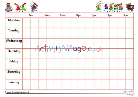 7 Day Weekly Schedule 2