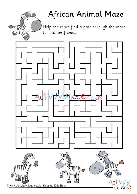 animal mazes for kids