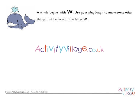 Alphabet Begin With The Letter W Playdough Mat