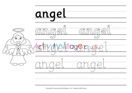 Angel handwriting worksheet