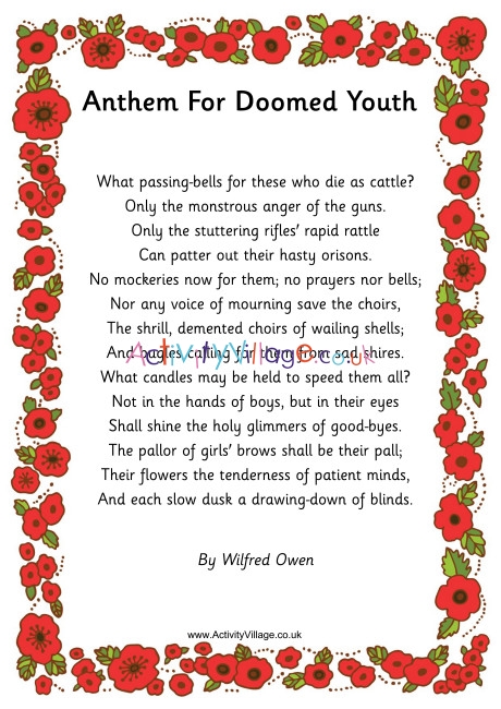 Anthem for Doomed Youth by Wilfred Owen