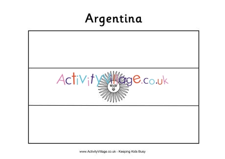 Argentinian flag colouring page