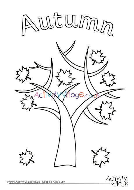 fall tree coloring page