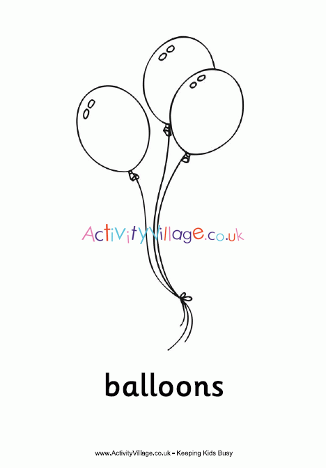 balloon bunch coloring pages