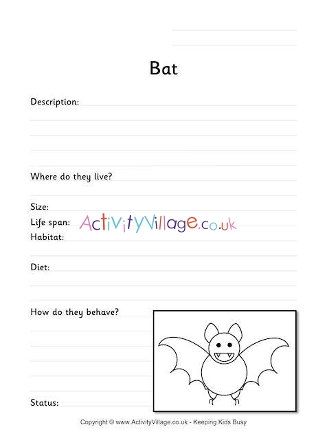 Bat Worksheet