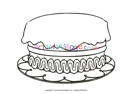 Cake coloring page Royalty Free Vector Image - VectorStock