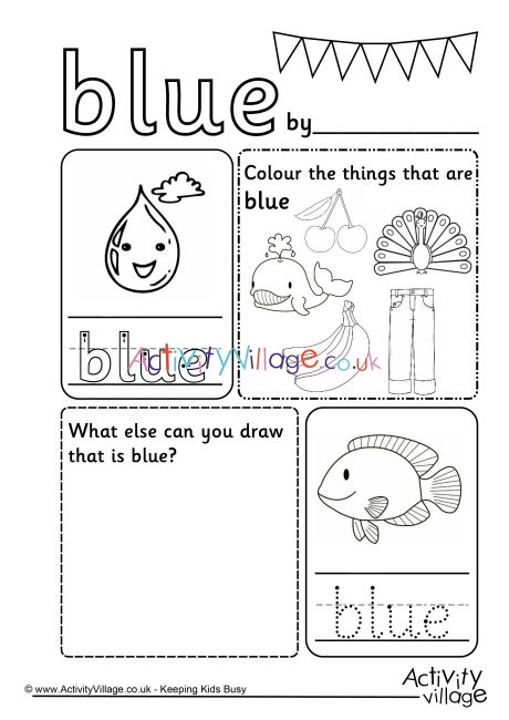 blue color things for kids