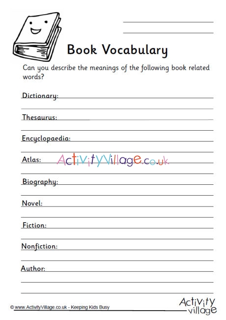 book review useful vocabulary