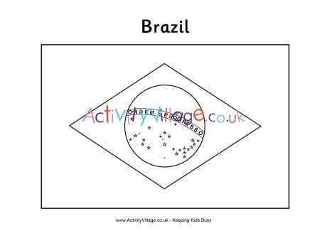 brazilian flag coloring page