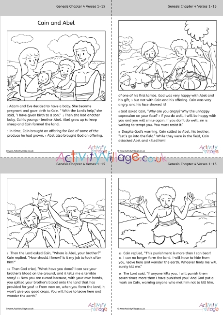 Cain and Abel story and colouring book