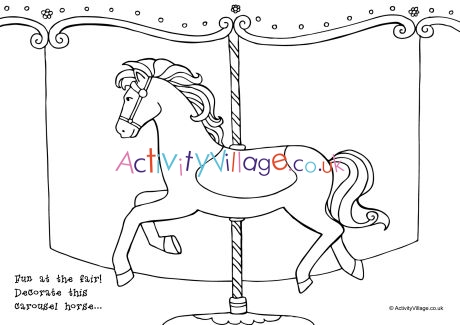 carousel horse coloring pages