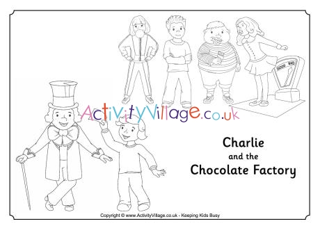 charlie and the chocolate factory coloring pages printable